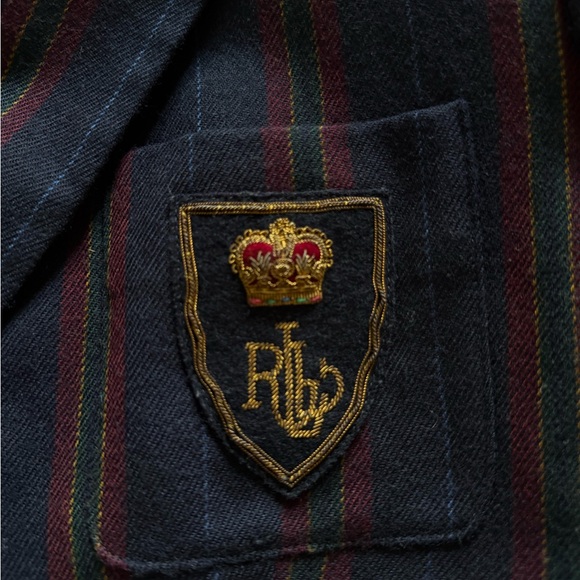 Vintage HTF 100% Wool Ralph Lauren Embroidered Blazer - Picture 8 of 16